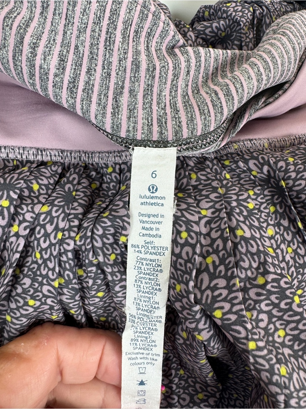 Lululemon Pleat to Street Skirt Dottie Mum Deep Coal Mauvelous / Mauve size 6 - Picture 5 of 6